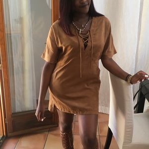 Faux suede dress